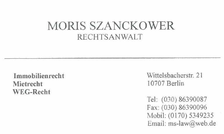 MORIS SZANCKOWER - Rechtsanwalt